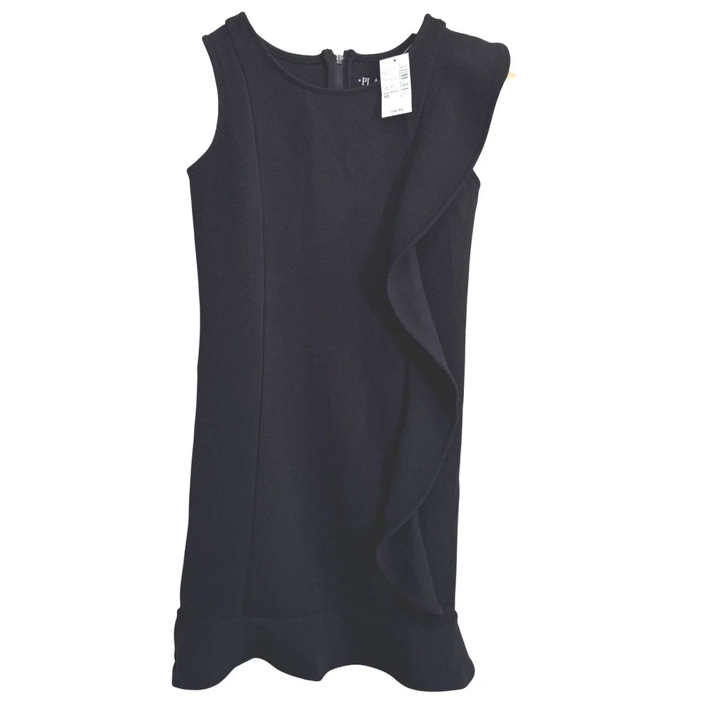 The Childrens Place Girl's Dress Black‎ Sleeveless Ruffle Front Formal Size 10